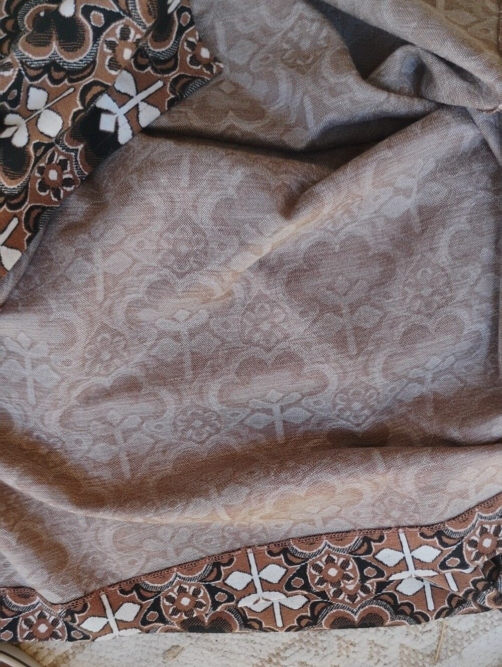 Maeve Anthropologie Brown Floral-Print Retro Inspired Midi Dress - Picture 7 of 7